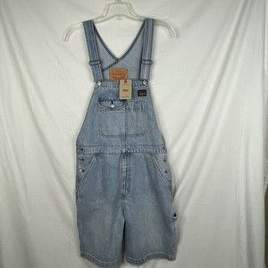 LEVIS OVERALLS SHORTS 38"x10" Mens M Womens XL unisex  90S‎ Blue Denim Jeans New